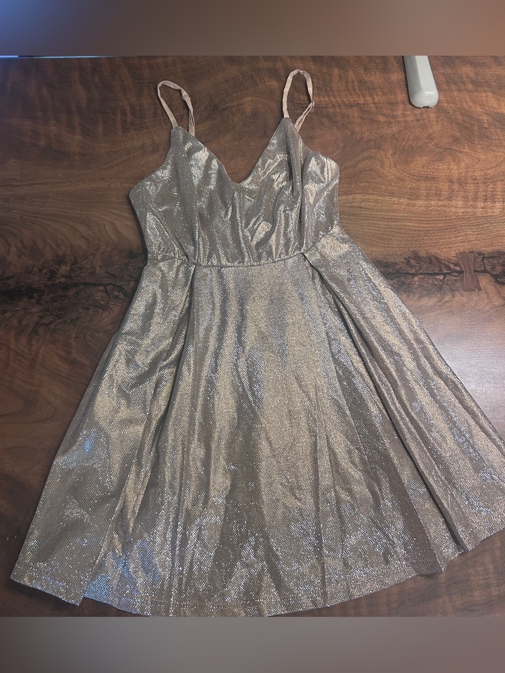 Lookout Weekend Sparkly Silver Skater Dress